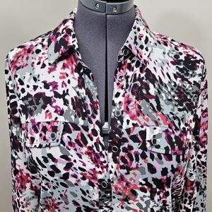Fun, Bright, animal-print blouse.
